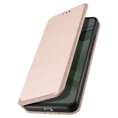 Ovitek za Huawei P40 Lite E, držalo za kartice, magnetni preklop - klasicna izdaja, roza zlato