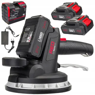 21V aku. vakuumska vibracijska plošča za polaganje keramike 2x2Ah 180mm