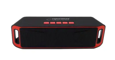 Zvočnik bluetooth ESPERANZA FOLK MP3, FM, črna-rdeča barva