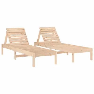 vidaXL Ležalnik 2 kosa 199,5x60x74 cm trdna borovina