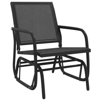 vidaXL Vrtni drsni stol črn 61x76x87 cm tekstilen in jeklo