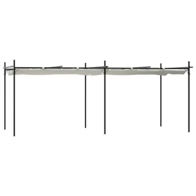 vidaXL Pergola s pomično streho krem 589x292x230 cm