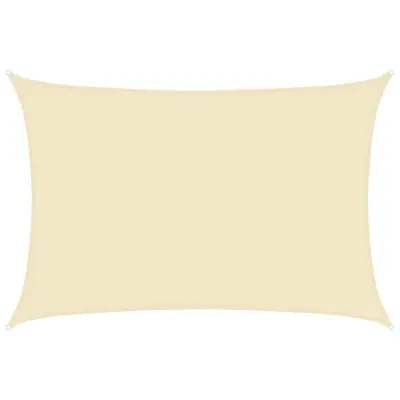 vidaXL Senčno jadro 160 g/m² krem 5x7 m HDPE