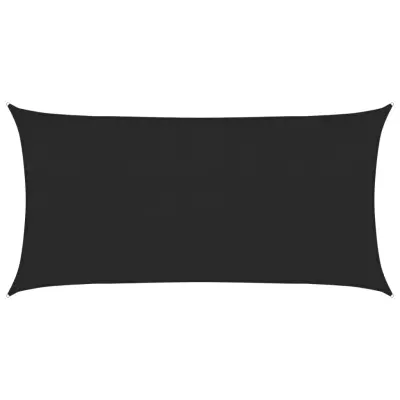 vidaXL Senčno jadro 160 g/m² črno 3x6 m HDPE