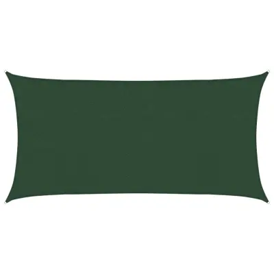 vidaXL Senčno jadro 160 g/m² temno zeleno 2x3,5 m HDPE