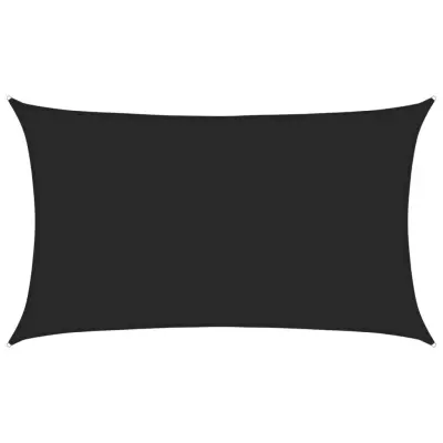 vidaXL Senčno jadro 160 g/m² črno 5x8 m HDPE