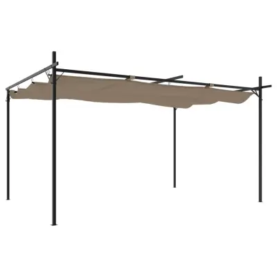 vidaXL Pergola s pomično streho taupe 395x292x230 cm