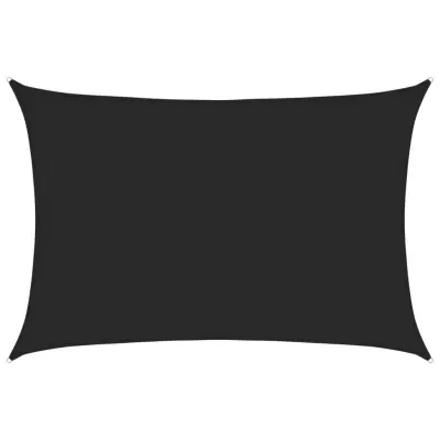 vidaXL Senčno jadro 160 g/m² črno 4x6 m HDPE
