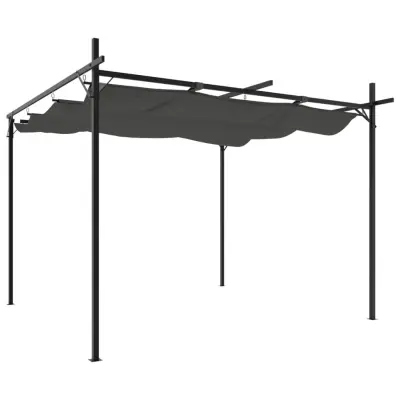 vidaXL Pergola s pomično streho antracitna 295x292x230 cm