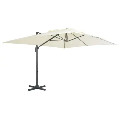 vidaXL Previsni senčnik z aluminijastim drogom 400x300 cm peščen