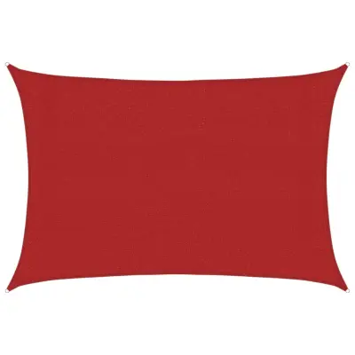 vidaXL Senčno jadro 160 g/m² rdeče 3x5 m HDPE