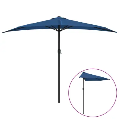 vidaXL Balkonski senčnik z aluminijastim drogom moder 300x155x223 cm
