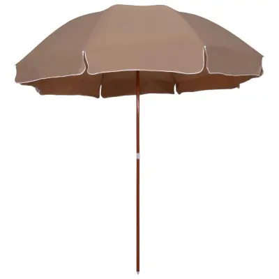 vidaXL Senčnik z jeklenim drogom 300 cm taupe