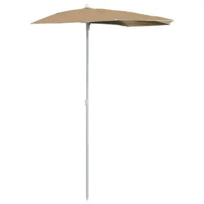 vidaXL Vrtni polovični senčnik 180x90 cm taupe