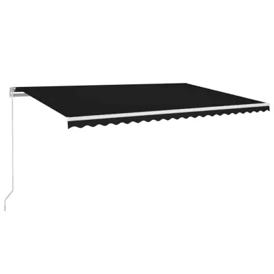 vidaXL Ročno zložljiva tenda z LED lučmi 500x300 cm antracitna