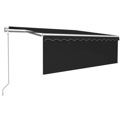 vidaXL Avtomatsko zložljiva tenda s senčilom 4,5x3 m antracitna