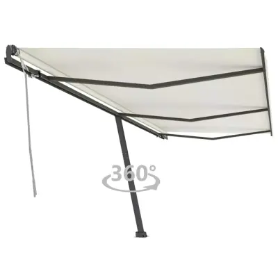 vidaXL Prostostoječa ročno zložljiva tenda 600x300 cm krem