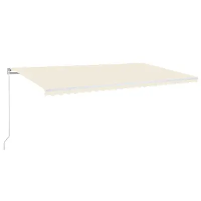 vidaXL Ročno zložljiva tenda z LED lučmi 600x300 cm krem