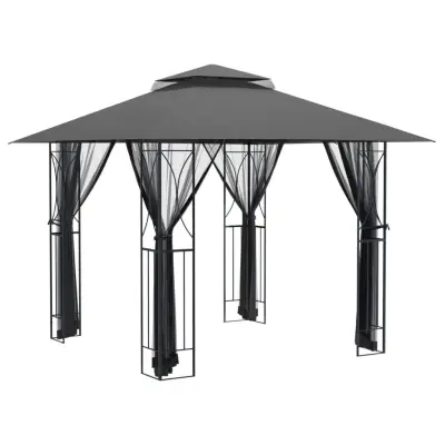 vidaXL Paviljon s stranskimi stenami antracit 300x300x270 cm jeklo