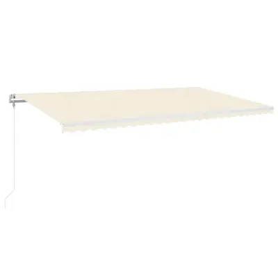 vidaXL Avtomatska tenda LED + senzor 600x300 cm krem