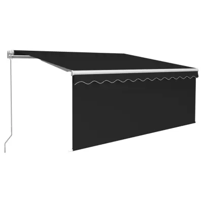 vidaXL Ročno zložljiva tenda s senčilom 3,5x2,5 m antracitna