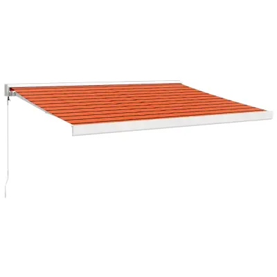 vidaXL Zložljiva tenda oranžna in rjava 3x2,5 m blago in aluminij