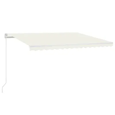 vidaXL Ročno zložljiva tenda z LED lučmi 450x350 cm krem