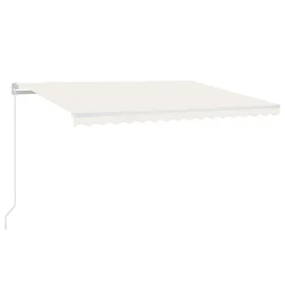 vidaXL Ročno zložljiva tenda z LED lučmi 450x300 cm krem
