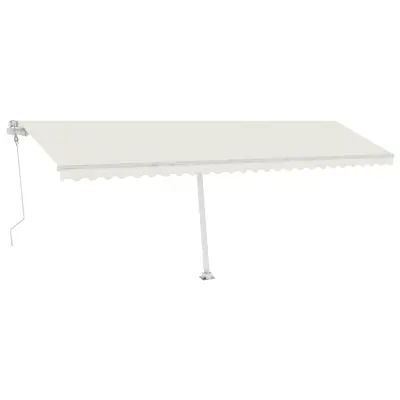 vidaXL Avtomatska tenda LED + senzor 600x300 cm krem