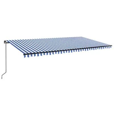 vidaXL Ročno zložljiva tenda z LED lučmi 600x300 cm modra in bela