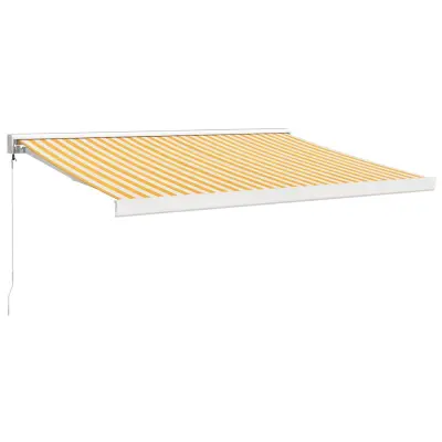 vidaXL Zložljiva tenda rumena in bela 3x2,5 m blago in aluminij