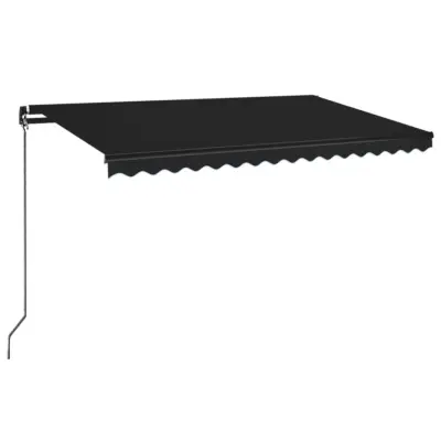 vidaXL Ročno zložljiva tenda z LED lučmi 450x350 cm antracitna