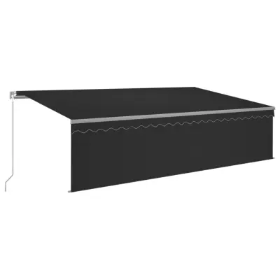 vidaXL Ročno zložljiva tenda s senčilom 5x3 m antracitna