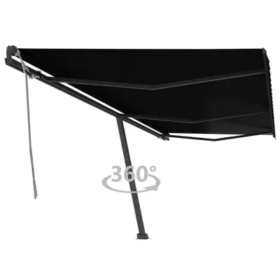 vidaXL Prostostoječa ročno zložljiva tenda 600x300 cm antracitna
