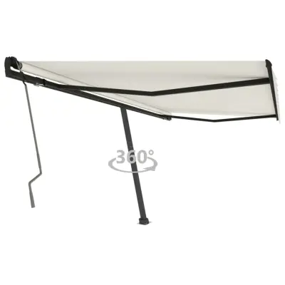 vidaXL Prostostoječa ročno zložljiva tenda 450x350 cm krem