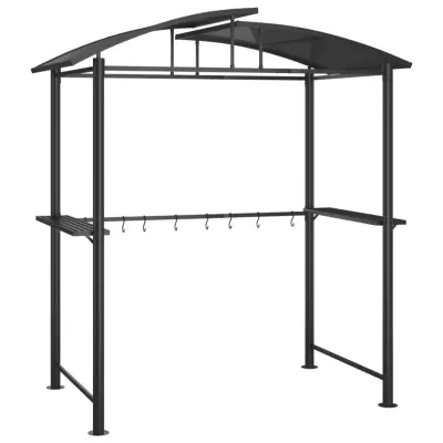 vidaXL Paviljon za žar s policami antracit 210x114x230 cm jeklo