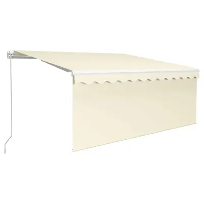 vidaXL Ročno zložljiva tenda s senčilom LED 3,5x2,5 m krem