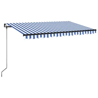 vidaXL Ročno zložljiva tenda 450x350 cm modra in bela