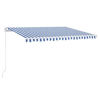 vidaXL Ročno zložljiva tenda z LED lučmi 400x300 cm modra in bela