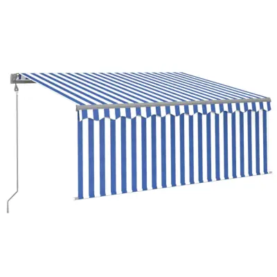 vidaXL Avtomatsko zložljiva tenda s senčilom 3,5x2,5 m modra in bela