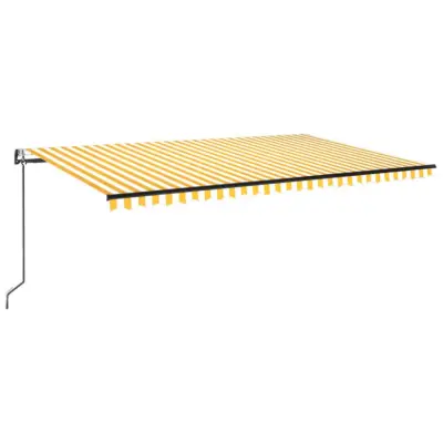 vidaXL Avtomatsko zložljiva tenda 500x300 cm rumena in bela