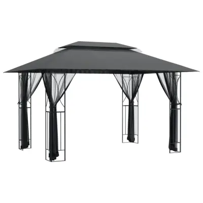 vidaXL Paviljon s stranskimi stenami antracit 400x300x270 cm jeklo