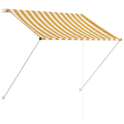 vidaXL Zložljiva tenda 150x150 cm rumena in bela
