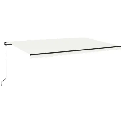 vidaXL Ročno zložljiva tenda 500x350 cm krem