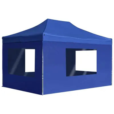 vidaXL Profesionalni šotor za zabave aluminij 4,5x3 m moder