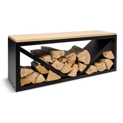 Blumfeldt Kindlewood L Black stojalo za polena, Črna