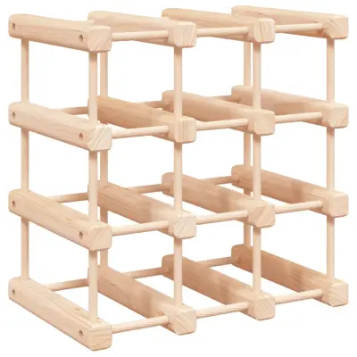 vidaXL Stojalo za vino za 12 steklenic 36x23x36 cm trdna borovina