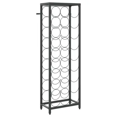 vidaXL Vinsko stojalo za 27 steklenic črno 34x18x100 cm kovano železo