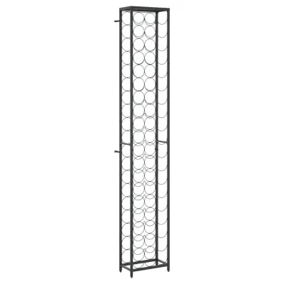 vidaXL Vinsko stojalo za 57 steklenic črno 34x18x200 cm kovano železo