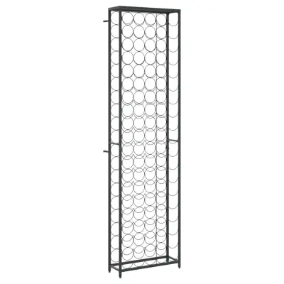 vidaXL Vinsko stojalo za 95 steklenic črno 54x18x200 cm kovano železo
